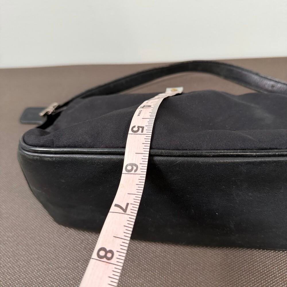 Coach Vintage Neoprene Leather Trim Small Solid Black Purse Pouchette 90s Rare - Picture 11 of 15